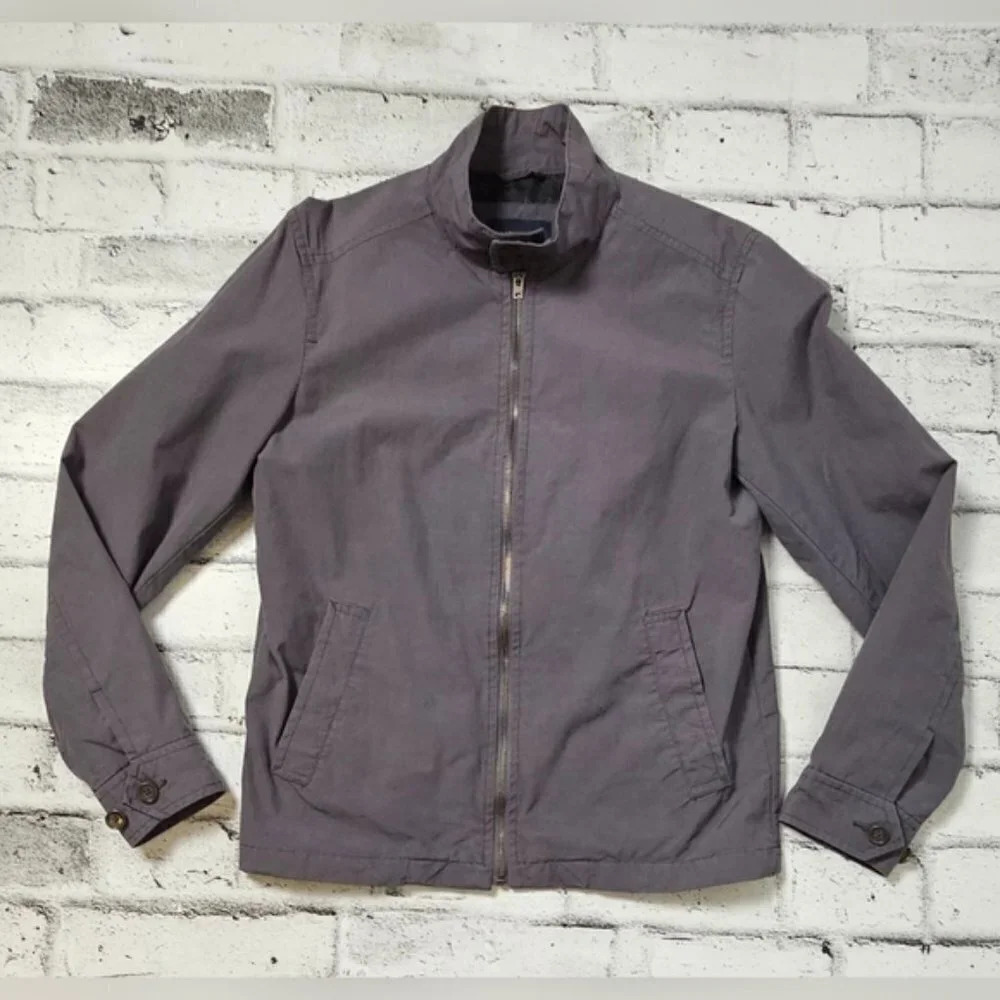 Banana Republic Jacket Mens Small Gray Lightweight Zip Casual